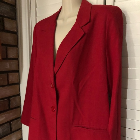 Sag Harbor Red Polyester Dress Jacket Size 6P - Picture 1 of 4